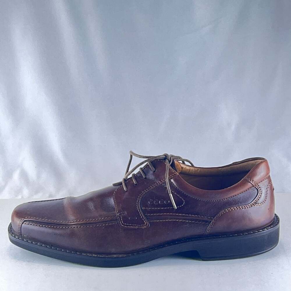 ECCO Seattle Brown Leather Apron Moc Toe Lace Up Dress Shoes Men's Size 47